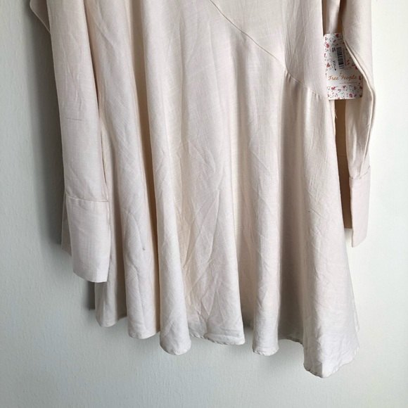 Free People size Medium Clear Skies Cold Shoulder Ivory Tunic Mini Dress - Picture 5 of 12